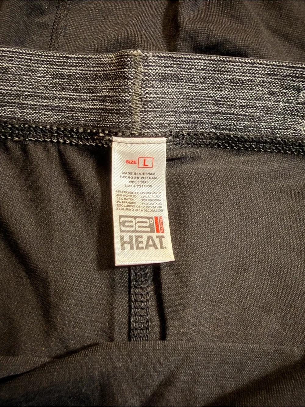 NWOT 32 Degrees Men’s Black Thermal Pants with Gray Waistband - 2 Pair